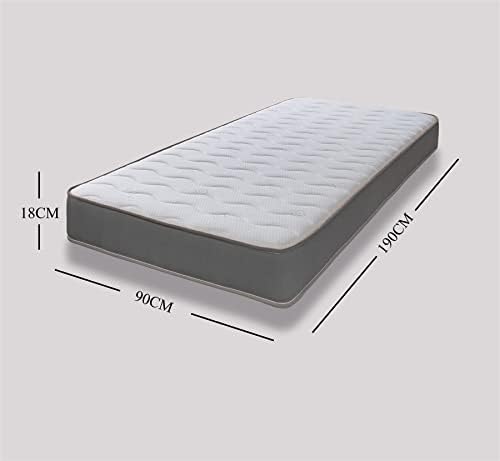 Foam Spring Coil | Cooltouch | | & eXtreme 3ft Hybrid ltd Bed Mattress | x | Cooltouch Grey Single Plush (90cm Deep | Maximum Feel Sleep | Plus Memory 190cm) Surface Colours Value comfort 18cm