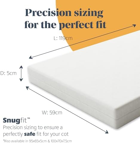 Travel Cot Foam Mattress 119×59×5
